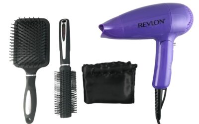 Secador Revlon mango plegable con 2 cepillos RVDR5010PKN1