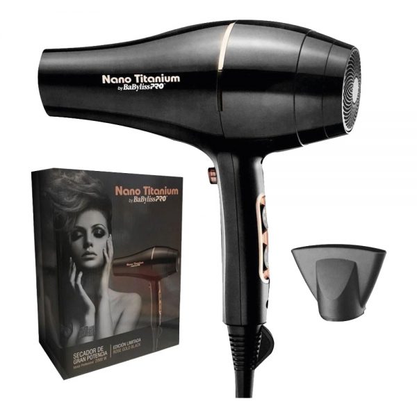Secador BabylissPRO Rose Gold Black B6176UX Secador babylisspro nano titanium rose gold black b6176ux Cabello
