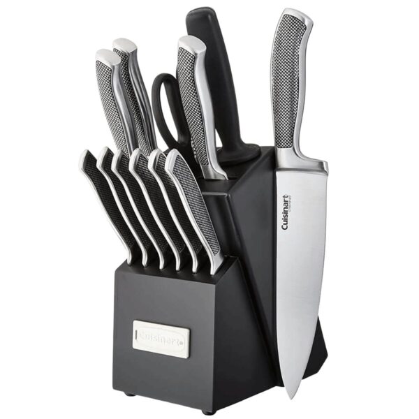 Set de cuchillos Cuisinart 🍴 Set De Cuchillos Cuisinart Acero Inox. 13 Pcs Coleccion Graphix Base De Madera Cui C77ss 13p 1 Cocina