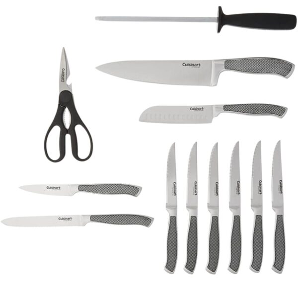 Set de cuchillos Cuisinart 🍴 Set De Cuchillos Cuisinart Acero Inox. 13 Pcs Coleccion Graphix Base De Madera Cui C77ss 13p 4 Cocina