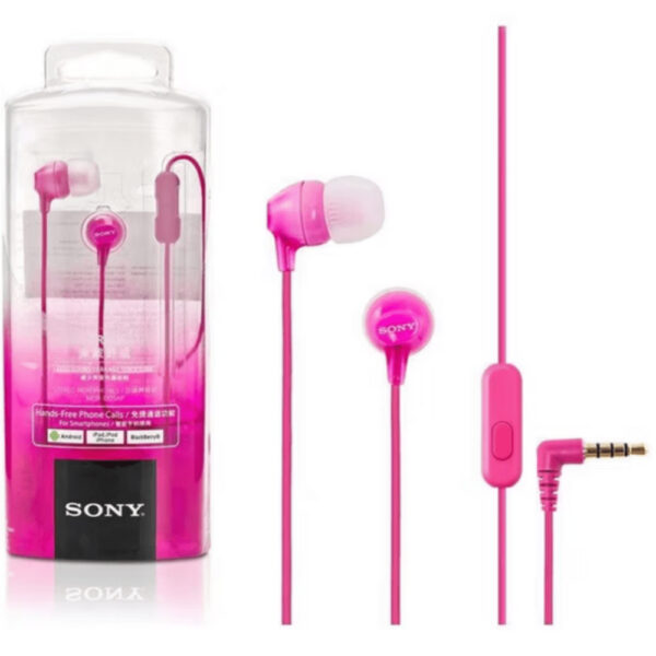 Audífonos Sony alámbrico 9mm con micrófono 🎧 Audifonos sony alambrico 9mm 8 22khz microf integr rosado Audífonos