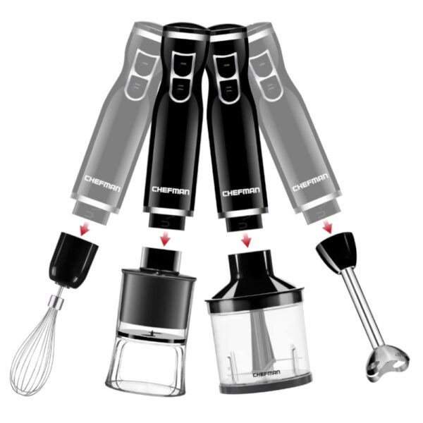 Batidora de inmersión chefman 6 en 1-2 velocidades 🥄 Batidora de inmersion chefman 6 en 1 2 velocidades 300 watts negro 4 Batidoras