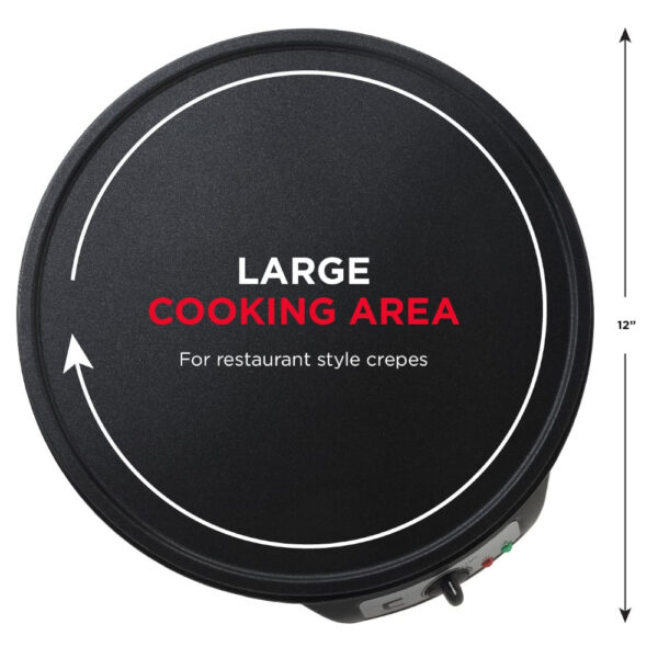 Crepera chefman 12pulg. antiadherente 🥞 Crepera chefman 12pulg redondo 1000w ctrl temperatura antiadherente negro 5 Cooking