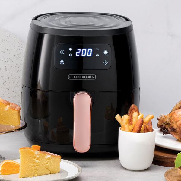 Freidora de aire Black+Decker saludable 7 funciones 🍟 Freidora de aire blackdecker saludable 7funciones 57lts panel dig negro Air Fryer
