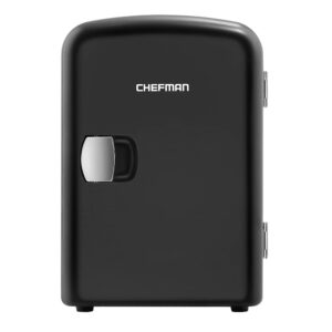 Mini refri chefman portátil 4lts negro 🖤 Mini refri chefman portatil 4lts puerta pizarron ajuste tibio frio 0 60 grd celsius negro 2 Electromenores