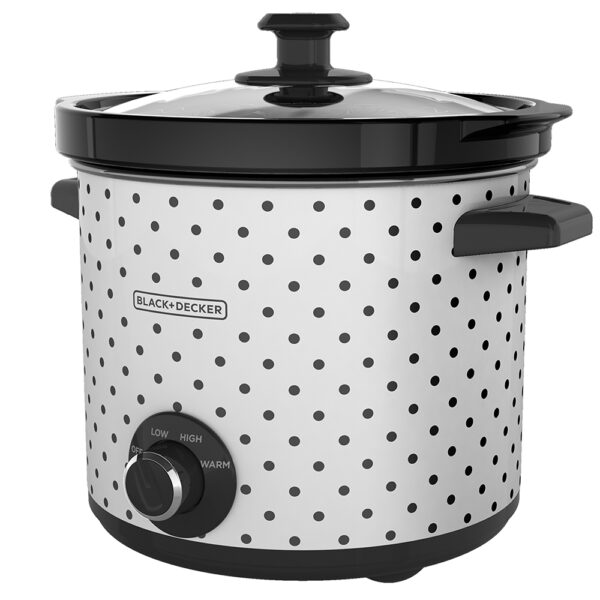 Olla de cocción lenta Black+Decker 🍲 Olla de coccion lenta blackdecker capacidad 4lts 3 ajustes 200w perrilla tapa vidrio blanco 3 Cooking