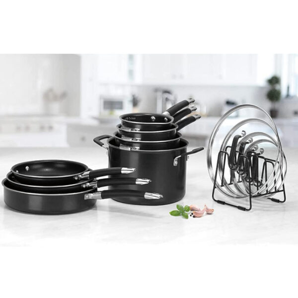 Set de ollas Cuisinart 12pcs antiadherente 🍳🖤 Set de ollas cuisinart 12pcs antiadherente aluminio negro 4 Cocina