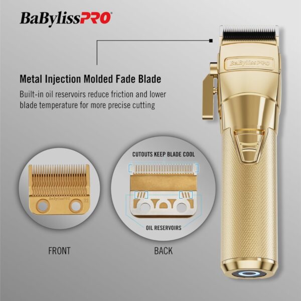 Cortadora de cabello con base de carga y batería removible FXONE Gold FX Babylisspro FX899G Cabello