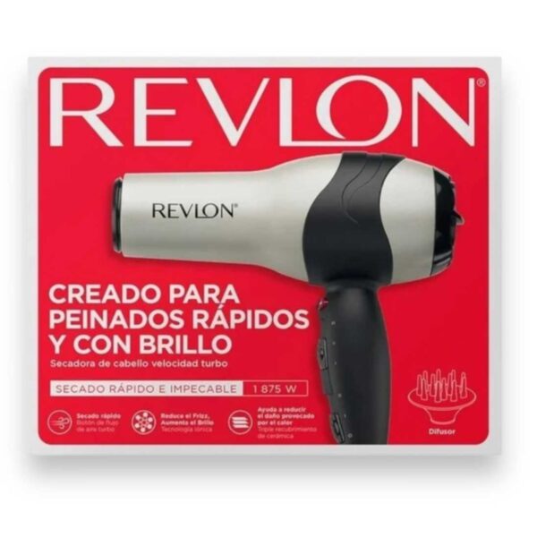 Secador de Cabello Revlon de Velocidad Turbo 1875W RV473 Cabello