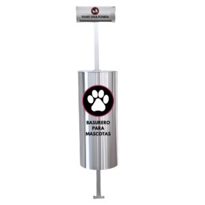 Basurero para Mascotas dispensador y tacho redondo  60cm alto x 25Ø Basureros y Tachos de Reciclaje