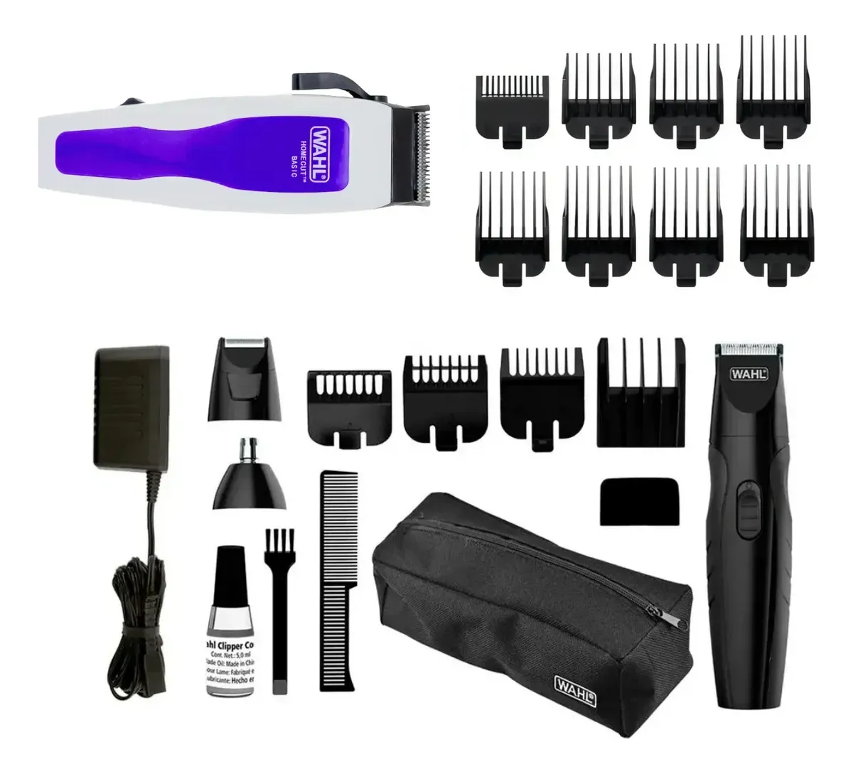 Combo Wahl Máquinas De Cortar Pelo Trim Total + Homecut Basic Afeitadoras Eléctricas