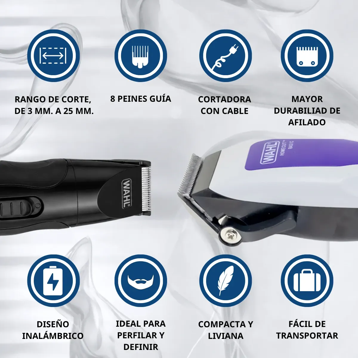 Combo Wahl Máquinas De Cortar Pelo Trim Total + Homecut Basic Afeitadoras Eléctricas