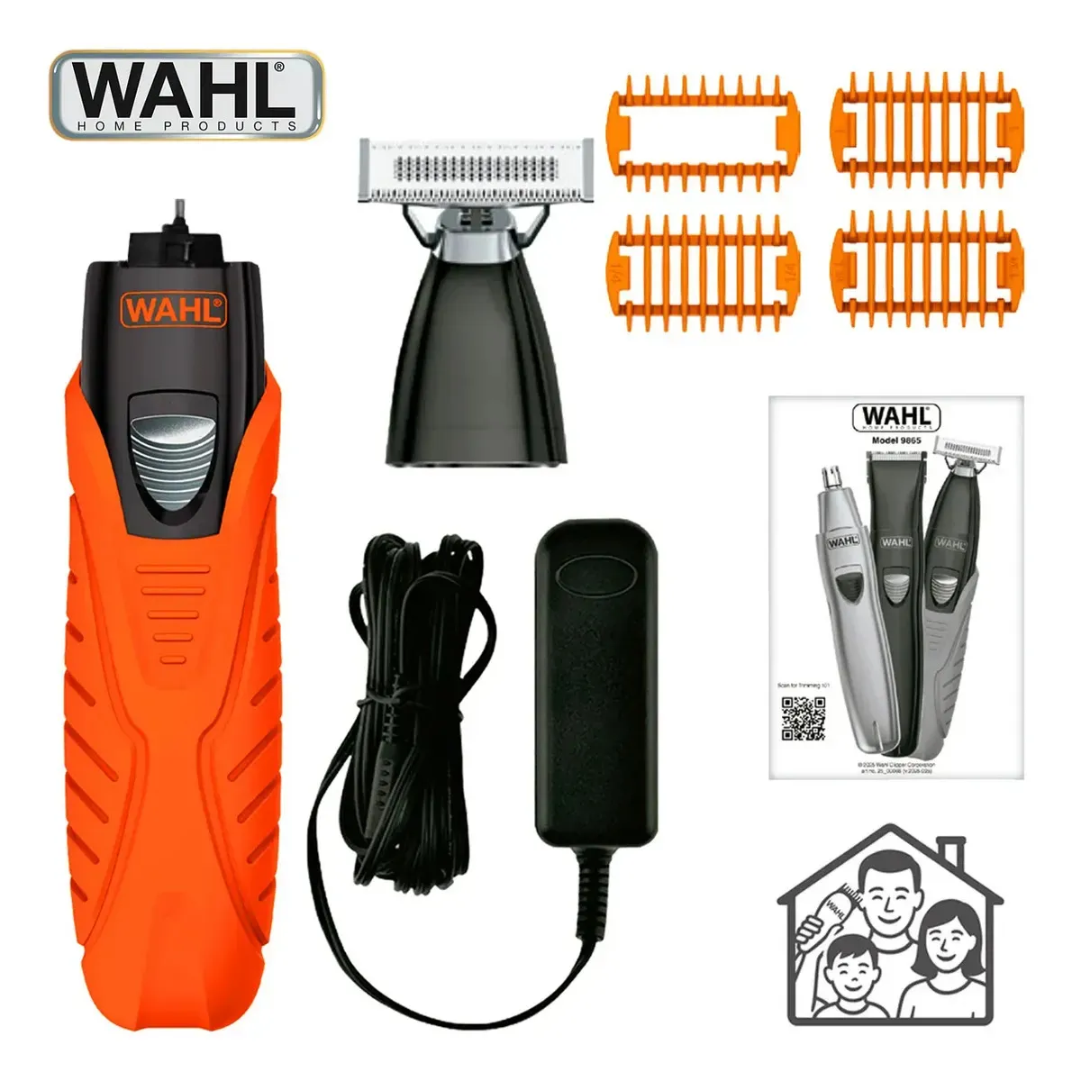 Wahl Trim Ninja Rasuradora One Blade 3 En 1 Recargable Para Cara y Cuerpo 13 piezas Afeitadoras Eléctricas