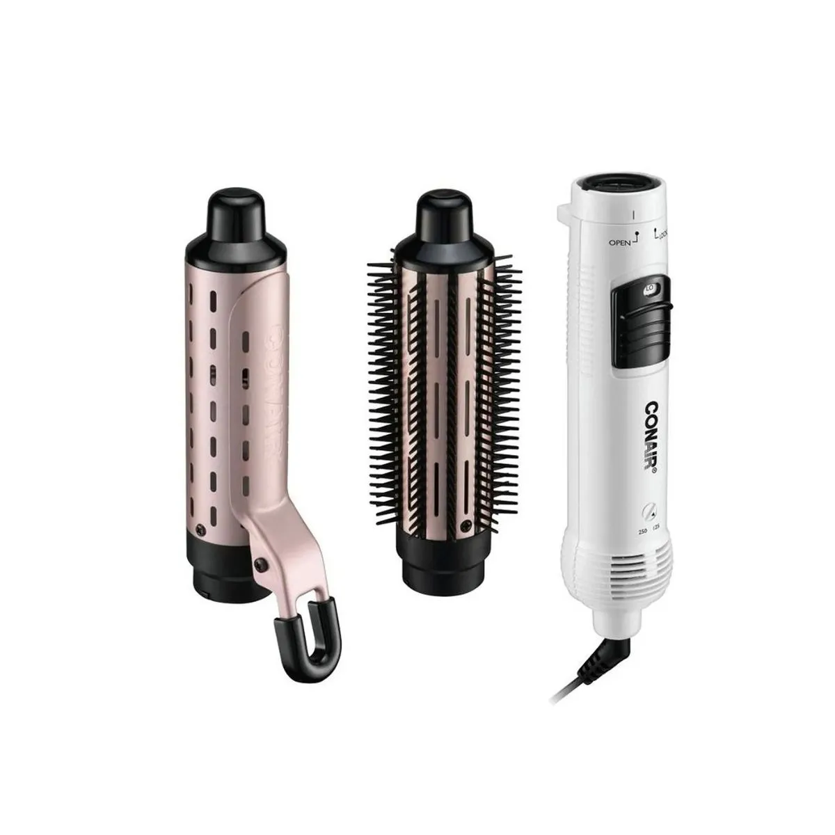 Cepillo de Aire Caliente y Tenaza Rizadora 2 en 1 Conair CD160CES Combos de máquinas para el cabello y la barba